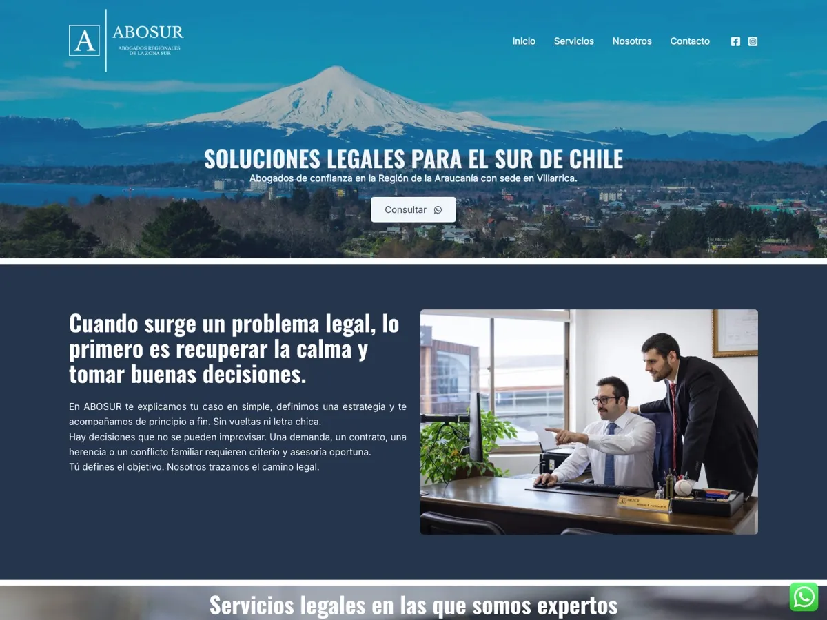 Sitio web de ABOSUR, abogados del sur de Chile — trabajo real de LabDeco360
