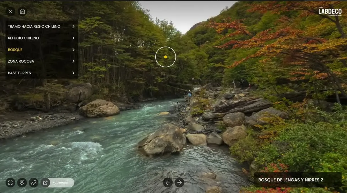 Recorrido virtual 360° del trekking a Base Torres, Torres del Paine